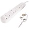 Connekt Gear Power Extension Lead, 4 Sockets, 2m Lead, White