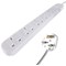 Connekt Gear Power Extension Lead, 6 Sockets, 3m Lead, White