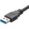 Connekt Gear USB A Female to USB A Male Extension Cable, 2m Lead, Black
