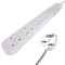 Connekt Gear Power Extension Lead, 6 Sockets, 2m Lead, White