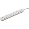Connekt Gear Power Extension Lead, 6 Sockets, 5m Lead, White
