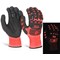 Glovezilla Glow In The Dark Foam Nitrile Gloves, Red, Medium