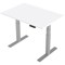 Air Height Adjustable Desk, 1200mm, Silver Legs, White