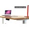 Air Height Adjustable Desk, 1600mm, White Legs, Beech