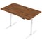 Air Height Adjustable Desk, 1400mm, White Legs, Walnut