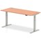 Air 1800mm Rectangular Height-Adjustable Desk, Silver Leg, Beech
