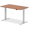 Air 1400mm Rectangular Height-Adjustable Desk, Silver Leg, Walnut