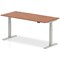 Air 1800mm Rectangular Height-Adjustable Desk, Silver Leg, Walnut