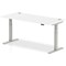 Air 1800mm Rectangular Height-Adjustable Desk, Silver Leg, White