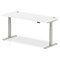 Air Height-Adjustable Desk, Silver Leg, 1800mm, White