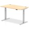 Air 1400mm Rectangular Height-Adjustable Desk, Silver Leg, Maple