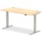 Air 1600mm Rectangular Height-Adjustable Desk, Silver Leg, Maple