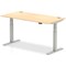 Air Height-Adjustable Desk, Silver Leg, 1600mm, Maple