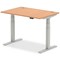 Air 1200mm Rectangular Height-Adjustable Desk, Silver Leg, Oak