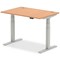 Air Height-Adjustable Desk, Silver Leg, 1200mm, Oak