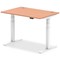 Air Height-Adjustable Desk, White Leg, 1200mm, Beech