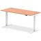 Air 1800mm Rectangular Height-Adjustable Desk, White Leg, Beech