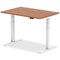 Air Height-Adjustable Desk, White Leg, 1200mm, Walnut