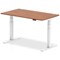 Air 1400mm Rectangular Height-Adjustable Desk, White Leg, Walnut