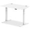 Air 1200mm Rectangular Height-Adjustable Desk, White Leg, White
