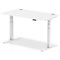 Air 1400mm Rectangular Height-Adjustable Desk, White Leg, White