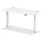 Air Height-Adjustable Desk, White Leg, 1600mm, White