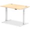 Air 1200mm Rectangular Height-Adjustable Desk, White Leg, Maple
