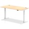 Air 1600mm Rectangular Height-Adjustable Desk, White Leg, Maple