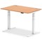 Air 1200mm Rectangular Height-Adjustable Desk, White Leg, Oak