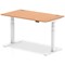Air Height-Adjustable Desk, White Leg, 1400mm, Oak