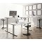 Air 1600mm Rectangular Height-Adjustable Desk, White Leg, Oak