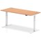 Air 1800mm Rectangular Height-Adjustable Desk, White Leg, Oak Air 1800mm Rectangular Height-Adjustable Desk, White Leg, Oak