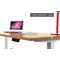 Air 1800mm Rectangular Height-Adjustable Desk, White Leg, Oak Air 1800mm Rectangular Height-Adjustable Desk, White Leg, Oak