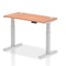 Air Height-Adjustable Slim Desk, Silver Leg, 1200mm, Beech