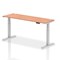 Air 1800mm Slim Rectangular Height-Adjustable Desk, Silver Leg, Beech