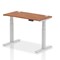 Air Height-Adjustable Slim Desk, Silver Leg, 1200mm, Walnut