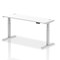 Air 1800mm Slim Rectangular Height-Adjustable Desk, Silver Leg, White