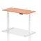 Air 1200mm Slim Rectangular Height-Adjustable Desk, White Leg, Beech
