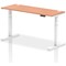 Air Height-Adjustable Slim Desk, White Leg, 1600mm, Beech