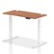 Air 1200mm Slim Rectangular Height-Adjustable Desk, White Leg, Walnut