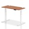 Air Height-Adjustable Slim Desk, White Leg, 1200mm, Walnut