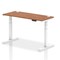 Air Height-Adjustable Slim Desk, White Leg, 1400mm, Walnut