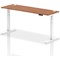 Air 1800mm Slim Rectangular Height-Adjustable Desk, White Leg, Walnut