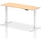 Air Height-Adjustable Slim Desk, White Leg, 1600mm, Maple
