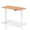 Air 1200mm Slim Rectangular Height-Adjustable Desk, White Leg, Oak