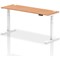 Air 1800mm Slim Rectangular Height-Adjustable Desk, White Leg, Oak Air 1800mm Slim Rectangular Height-Adjustable Desk, White Leg, Oak