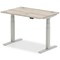 Air 1200mm Rectangular Height-Adjustable Desk, Silver Leg, Grey Oak