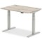 Air Height-Adjustable Desk, Silver Leg, 1200mm, Grey Oak