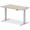 Air Height-Adjustable Desk, Silver Leg, 1400mm, Grey Oak