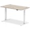 Air 1400mm Rectangular Height-Adjustable Desk, White Leg, Grey Oak Air 1400mm Rectangular Height-Adjustable Desk, White Leg, Grey Oak